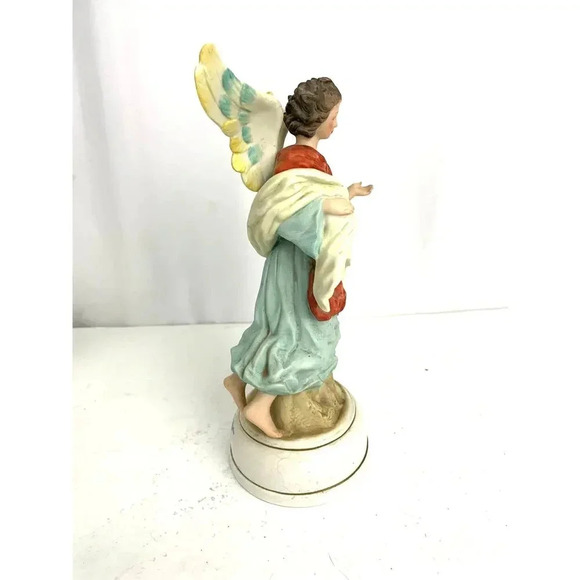 VTG Porcelain Angel Music Box Milano Porcelain Sculpture Figure 1982 Eda Mann - Picture 8 of 10